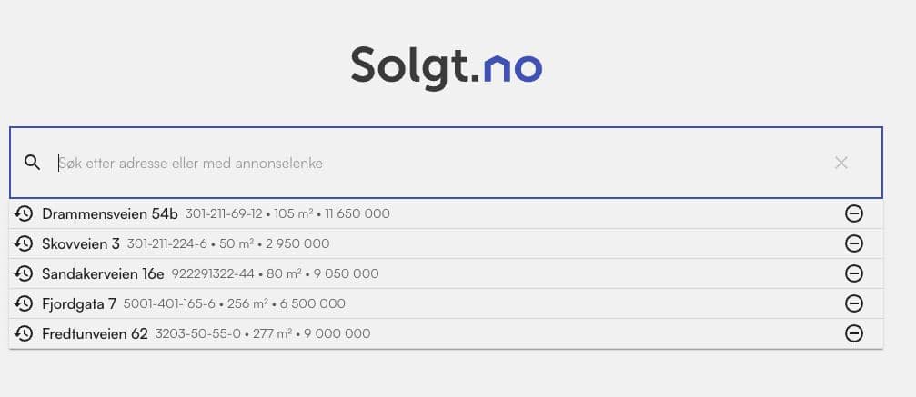 Hva er boligen solgt for?